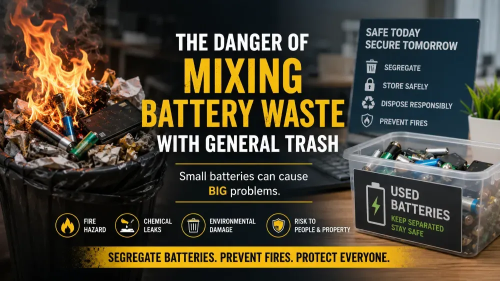 The Danger of Mixing Battery Waste with General Corporate Trash: A Guide to Fire Mitigation
